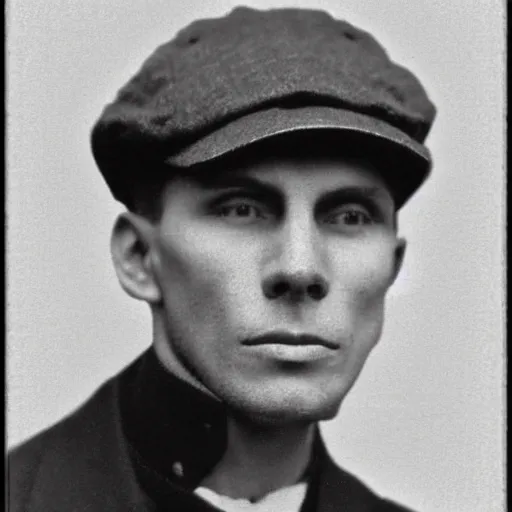 Prompt: A photograph portrait of Jerma985 wearing a newsboy cap in the early 1900s, taken in the early 1900s, grainy, taken on a early 1900s Kodak Camera, realistic, hyperrealistic, very realistic, highly detailed, very detailed, extremely detailed, detailed, digital art, trending on artstation