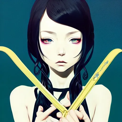 Image similar to a portrait of a beautiful scythe, art by ilya kuvshinov and wlop and and josan gonzalez, roy lichtenstein, shikanosuke yagaki, mitsumayo, reivaille, digital art, highly detailed, intricate, sharp focus, trending on artstation hq, deviantart, pinterest, unreal engine 5, 4 k uhd image