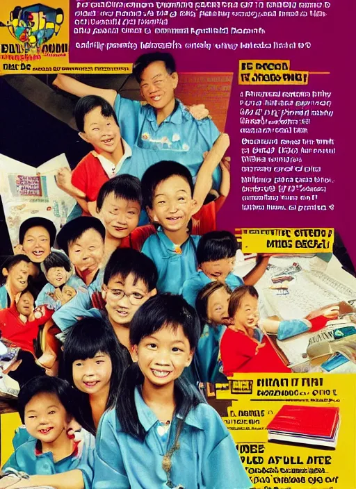 Prompt: 1 9 9 0 s singaporean public education poster