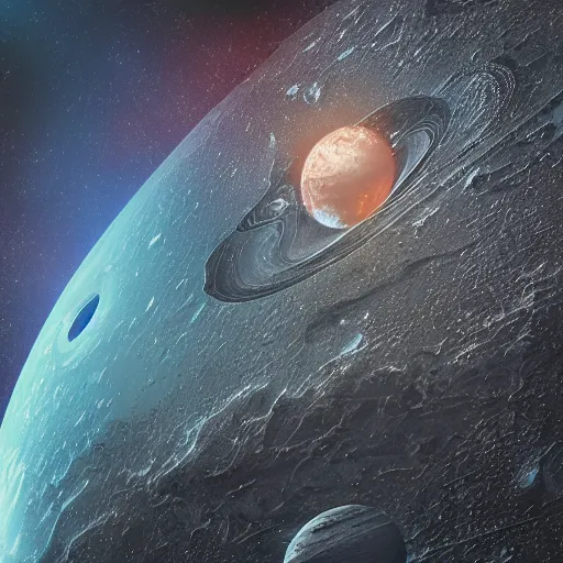 Prompt: hyper detailed image of a planet in space