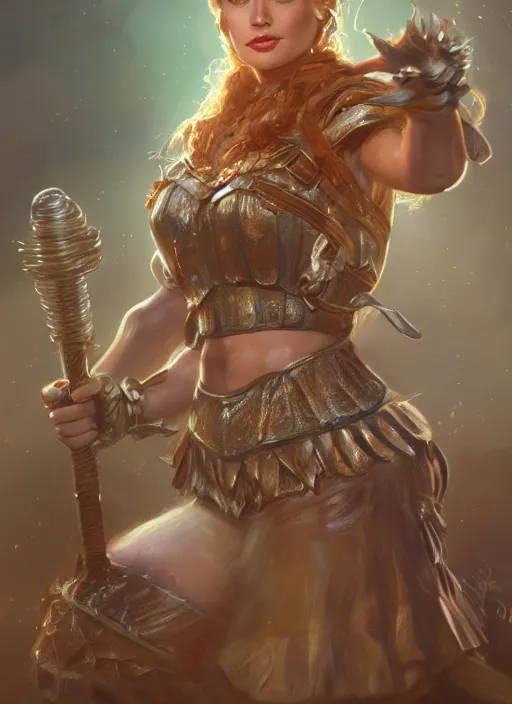 Image similar to beautiful female dorothy gale, rebecca romijn as dorothy, full body character concept, full leather armor, super powers, fantasy, intricate, elegant, highly detailed, digital painting, artstation, concept art, shining, sharp focus, illustration, art by stanley lau