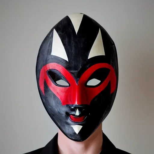 Image similar to harlequin mask, cinematic,