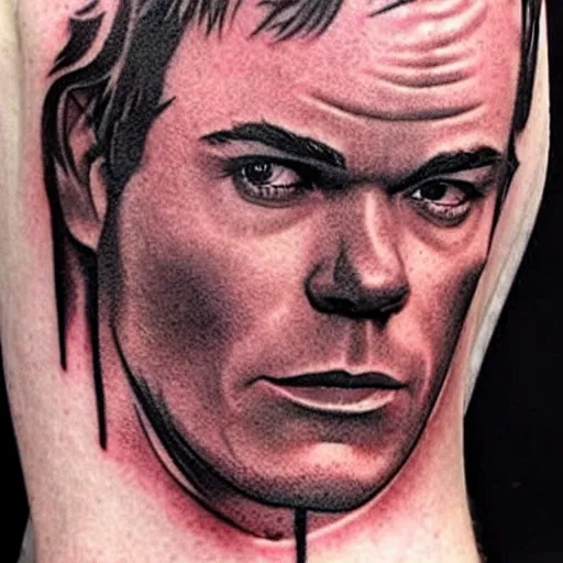 Prompt: dexter morgan tattoo super detailed