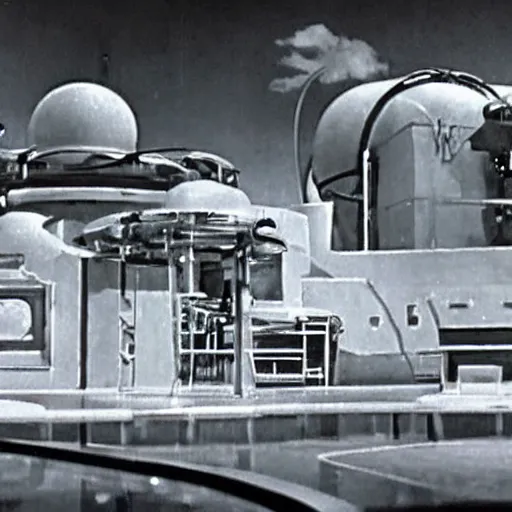 Prompt: atomic research facility from disney's our friend the atom ( 1 9 5 7 )