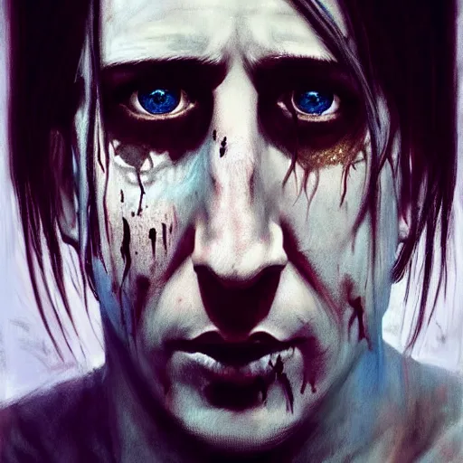 Image similar to color portrait of young and handsome trent reznor as a zombie with shoulder length hair, 7 days to die zombie, realistic proportions, fine art, award winning, intricate, elegant, sharp focus, cinematic lighting, digital painting, 8 k concept art, art by brom, art by guweiz and z. w. gu, art by michael hussar, 8 k