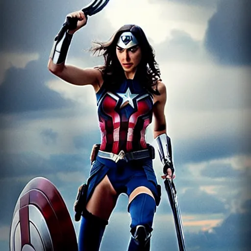 Image similar to Gal Gadot as Captain America