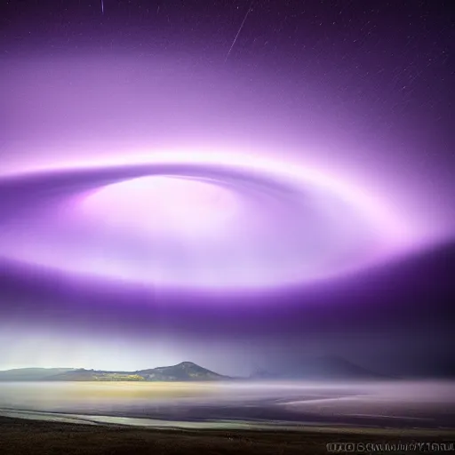 Prompt: amazing photo of a purple tornado in the sky, tornado shaped, by marc adamus, beautiful dramatic lighting