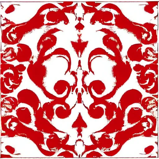 Prompt: red and beige rorschach test