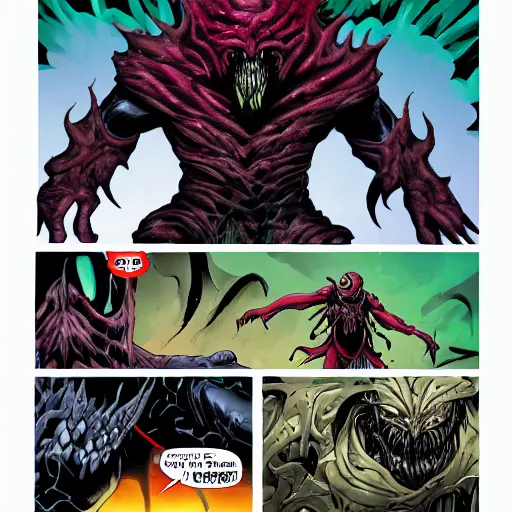 Image similar to knull the symbiote god