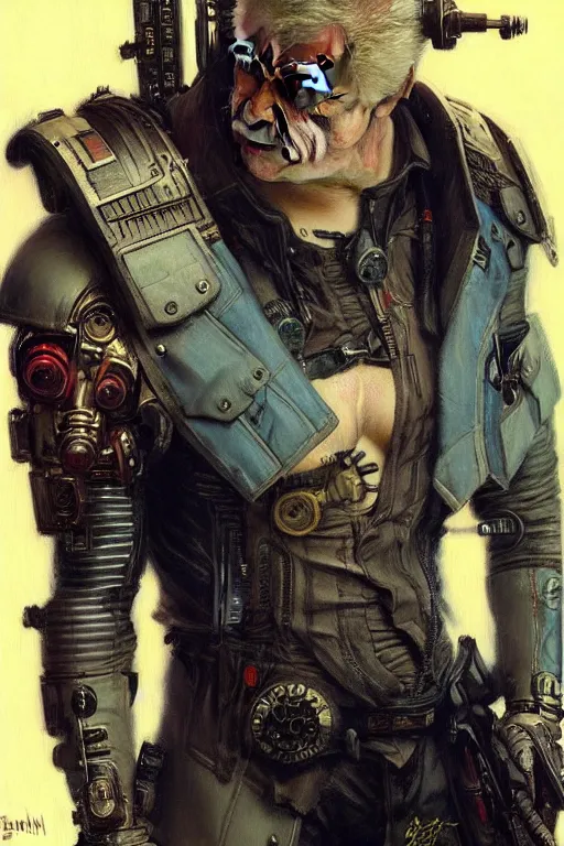 Image similar to cyberpunk, boris johnson, character design, painting by gaston bussiere, katsuya terada, frank frazetta, tom of finland, trending on artstation