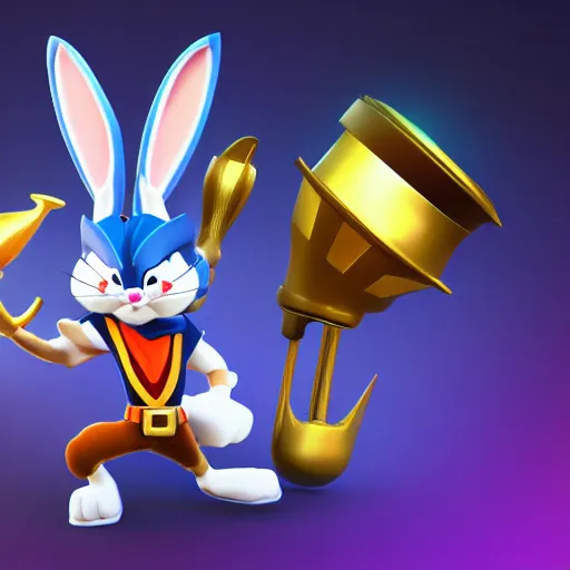 Image similar to ! dream bugs bunny in clash royale, clash royale, concept art, octane render, unreal engine 5, highly detailed, high quality, 8 k, soft lighting, realistic face, path traced