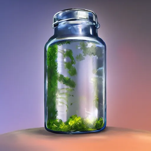 Prompt: earth in a bottled jar, concept art, digital painting, 8 k wallpaper, artstation