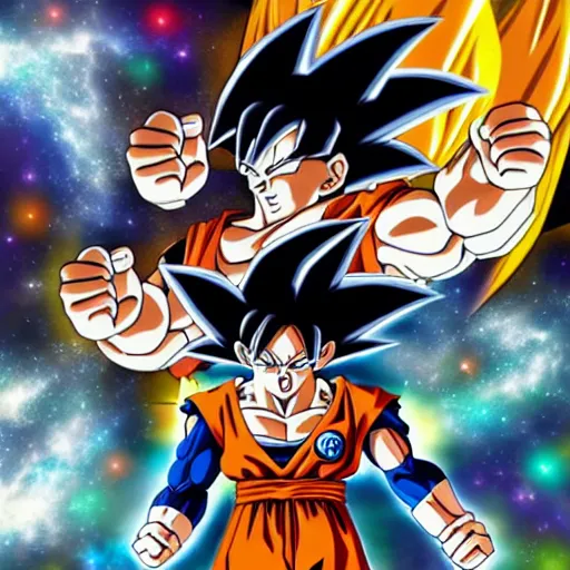 Image similar to universe, goku, dragon ball, supernova, mist