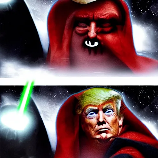 Prompt: Donald Trump as a Sith Lord in Star Wars