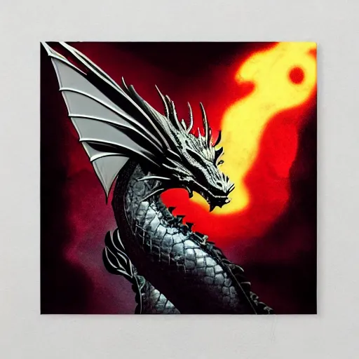 Image similar to dragon album art, poster, cover art, epic, dramatic