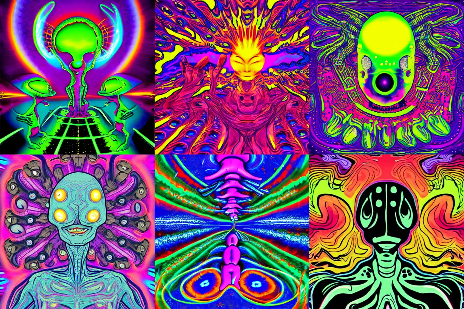 Prompt: psychedelic alien invasion