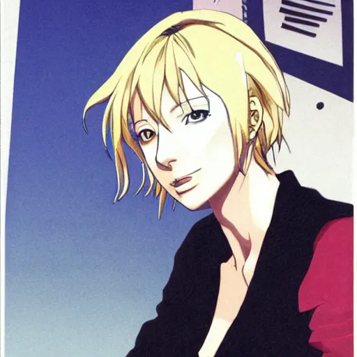 Prompt: An anime image of cate blanchett ,by Katsuhiro Otomo