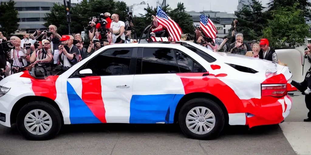 Image similar to trump, putin, anime car wrap