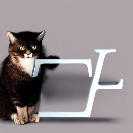 Image similar to cat holding letters falc, f a l c, o n i, falconi, ultra realism