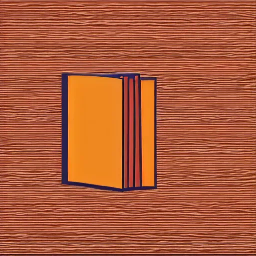 Image similar to a simple vector of a book, burnt orange and navy colors