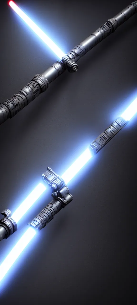 Image similar to ultra - detailed cinematic render, of a lightsaber hilt, that lies vertically on a round carved stone, lit up in a dark room, photo from above, octane render, deviantart, high quality, digital art, 8 k, jedi fallen order teaser, jedi fallen order lightsaber wallpaper 4 k, volumetric lighting