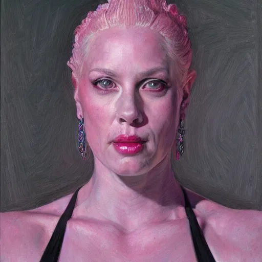 Prompt: portrait of a pink queen, by donato giancola.