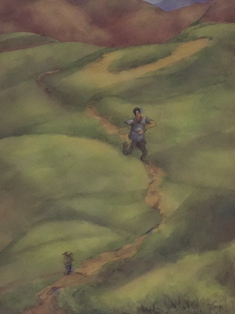 Image similar to running up that hill by storybook artists, blunt borders, rule of thirds