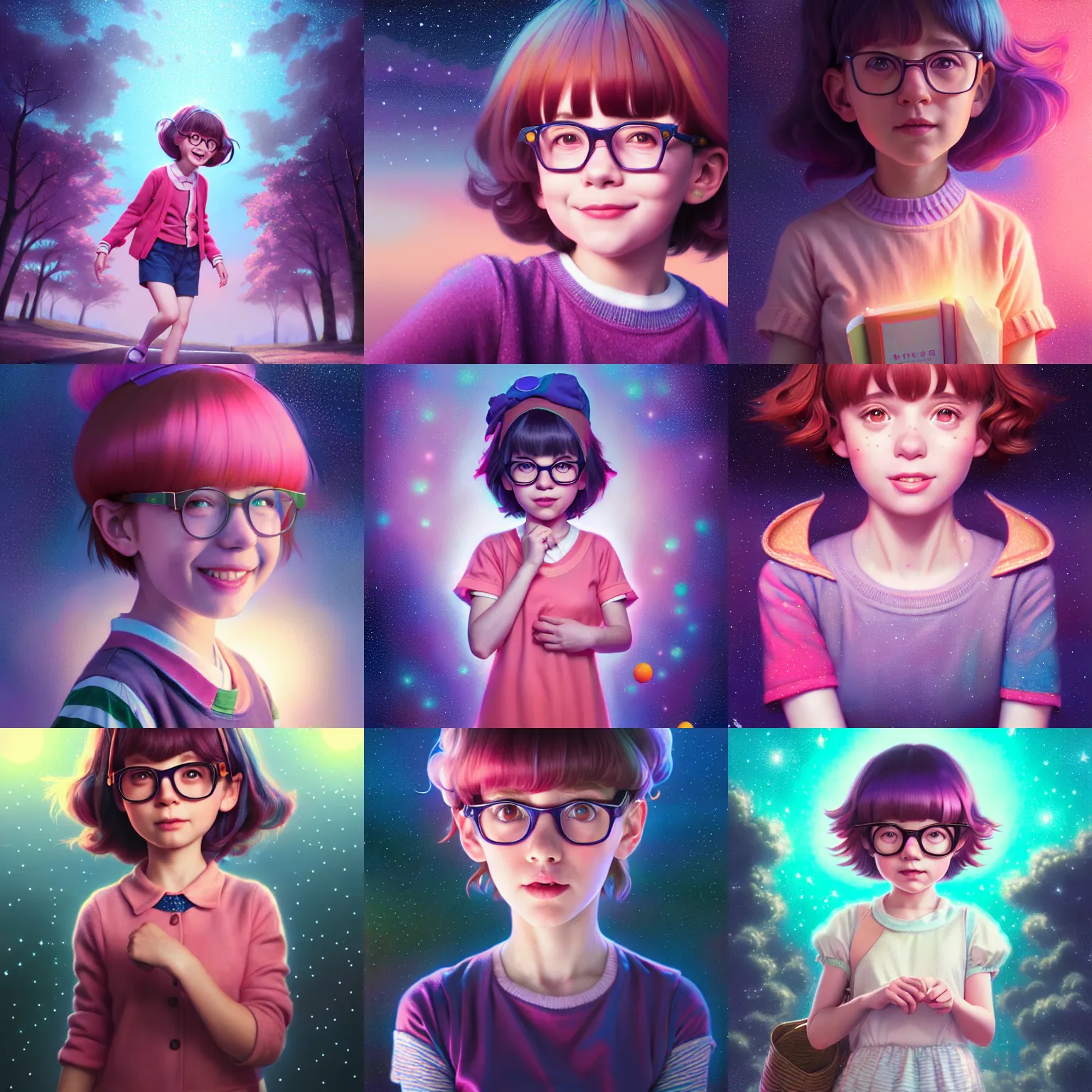 Prompt: junie b jones, child, starry sky, cinematic lighting, by tom bagshaw and ilya kuvshinov, rtx rendering, octane render 1 2 8 k, maya, extreme high intricate details by wlop, digital anime art by ross tran, medium shot, composition by sana takeda, dramatic lighting by greg rutkowski