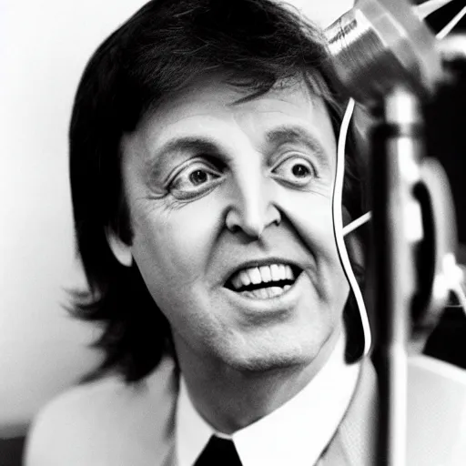 Image similar to paul mccartney singing hey jude in the studio