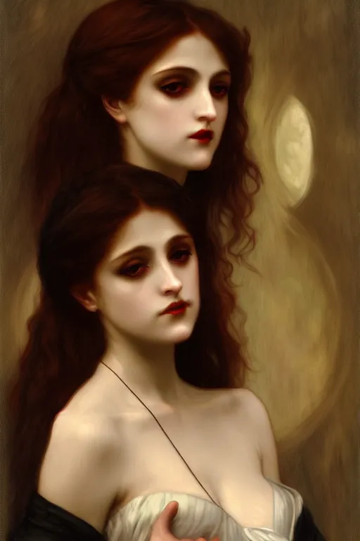 Image similar to victorian vampire, painting by rossetti bouguereau, detailed art, artstation