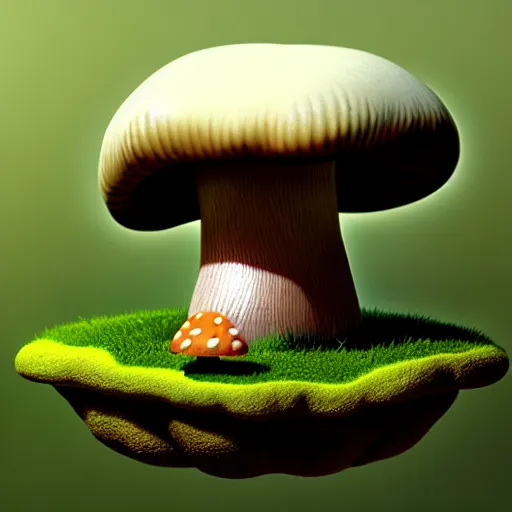 Prompt: Isometric 3D Mushroom, Smoth 3D Illustration, Cinematic Matte Painting, soft render, Daniil Kudriavtsev, handpaint texture, Blender, 3DCoat