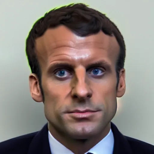 Prompt: Emmanuel macron mugshot