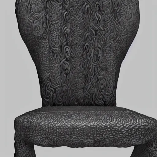 Image similar to a chair made out of snakes, trending on artstation, depth field, unreal engine, cinematic, hyper realism, high detail, octane cinema 4 d render, a 2 4 cinematography, 8 k