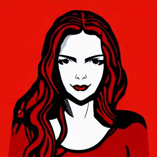 Prompt: scarlet witch, digital art, icon, svg