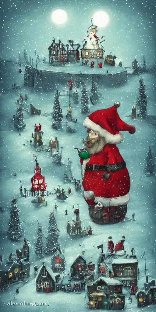 Image similar to a north pole christmas scene by alexander jansson