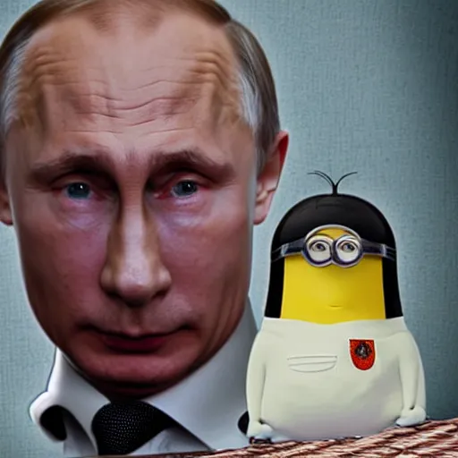 Image similar to Vladimir putin as a minion, highly detailed