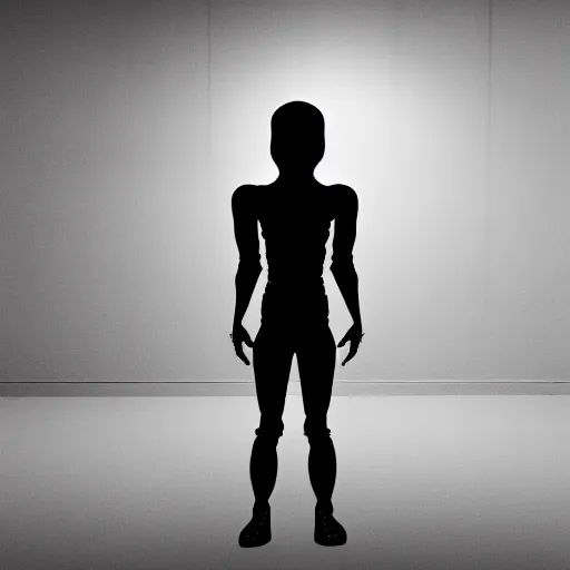 Prompt: lucid dream of a dark humanoid entity standing in the corner of a large empty room, spooky, ominous, mysterious