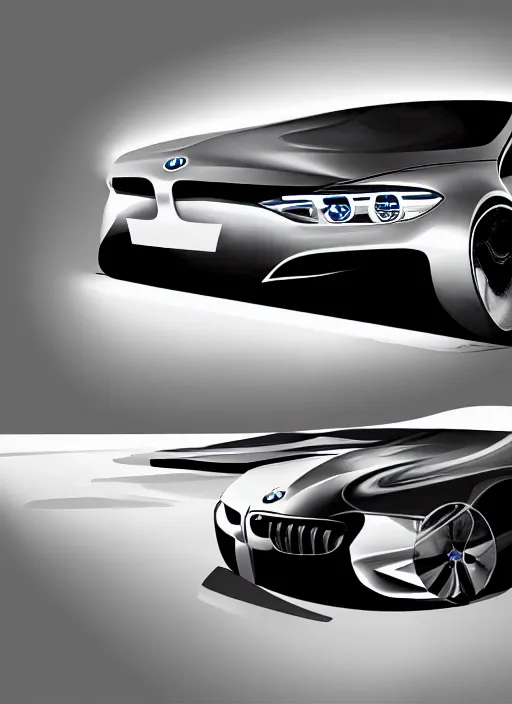 Image similar to abstract advertising illustration for bmw