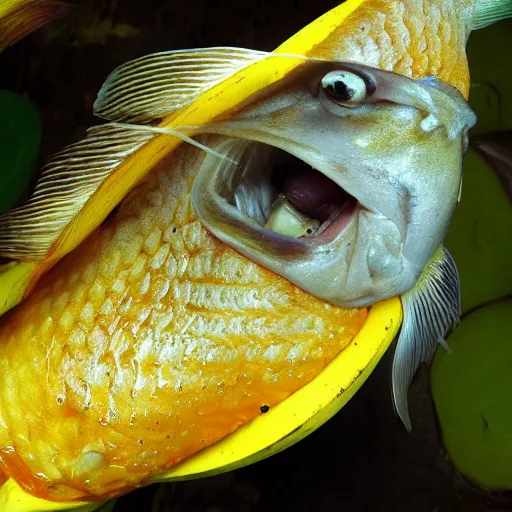 Image similar to Fish eats banana photo