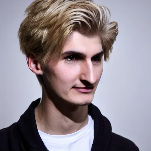 Image similar to really handsome gigachad xqc gambling : : realistic : : 1 dslr : : 1 - - quality 2