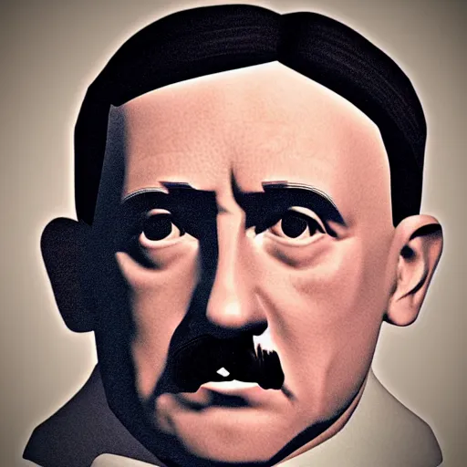 Prompt: Adolf Hitler in low-poly style