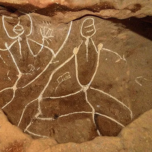 Image similar to “amogus cave drawing found by archaeologists, award winning”