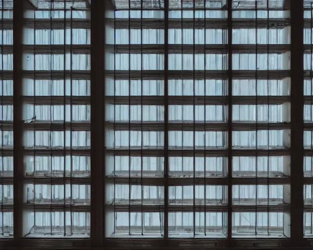 Image similar to a large open building with lots of windows, a photo by kume keiichiro, featured on unsplash, constructivism, photo taken with ektachrome, photo taken with nikon d 7 5 0, high dynamic range
