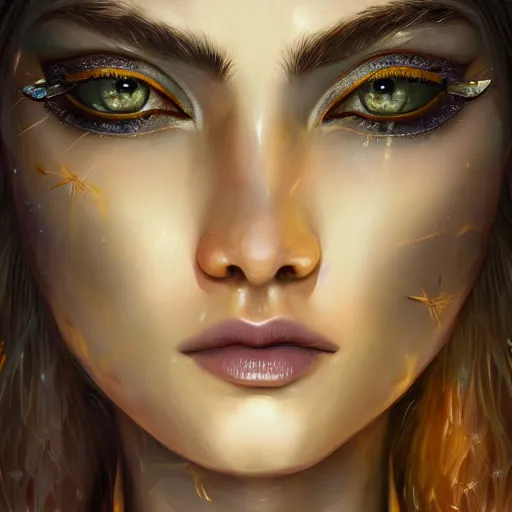 Prompt: highly detailed close up portrait of Artemis, goddess of the hunt and the moon, digital art, concept art, character art, studio lightning, bright colors, intricate, masterpiece, photorealistic, hiperrealistic, sharp focus, high contrast, Artstation HQ, DeviantArt trending, 4k UHD, Unreal Engine 5