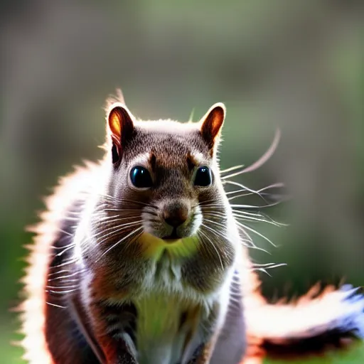 Prompt: a feline squirrel - cat - hybrid, animal photography