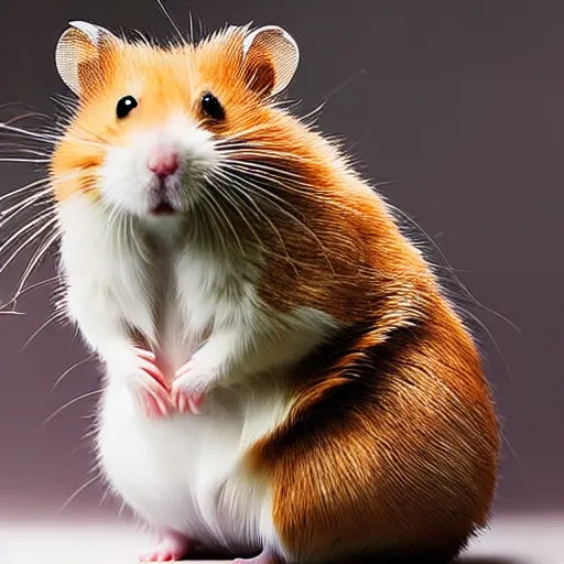 Prompt: a hamster - cat - hybrid, animal photography