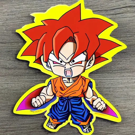 Image similar to die cut sticker, goku with a strawhat, splatter paint