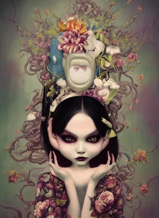 Prompt: pop surrealism, lowbrow art, realistic shrek painting, japanese street fashion, hyper realism, muted colours, rococo, natalie shau, loreta lux, tom bagshaw, mark ryden, trevor brown style,