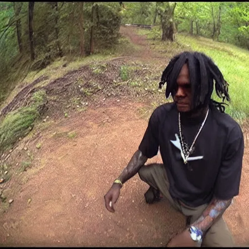 Prompt: trailcam footage of chief keef