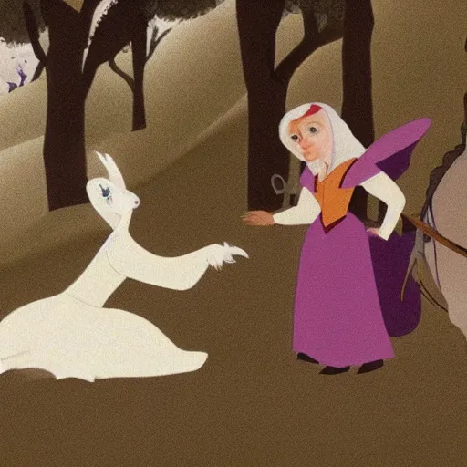 Image similar to a Hungarian Fairy tale, by Marcel Jankowicz, screenshot, animation movie, Janos Vitez, the white mare